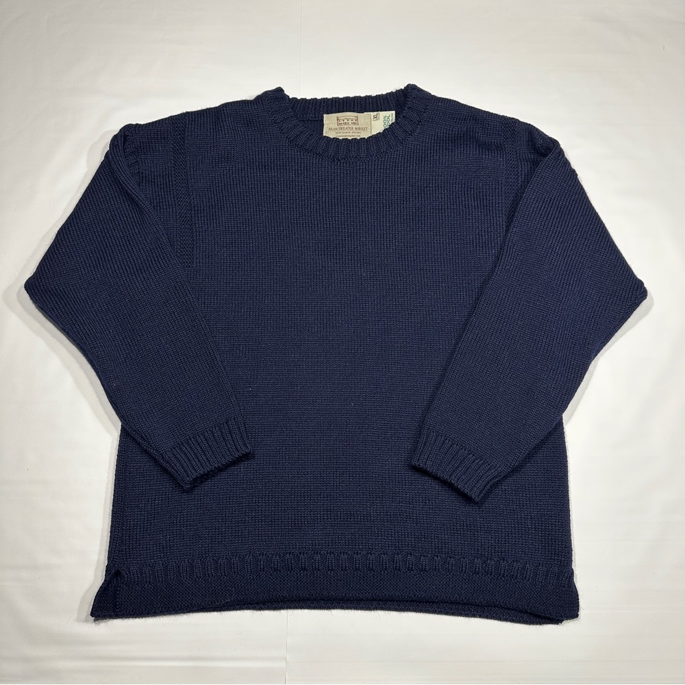 Navy Aran Sweater Market Wool Sweater